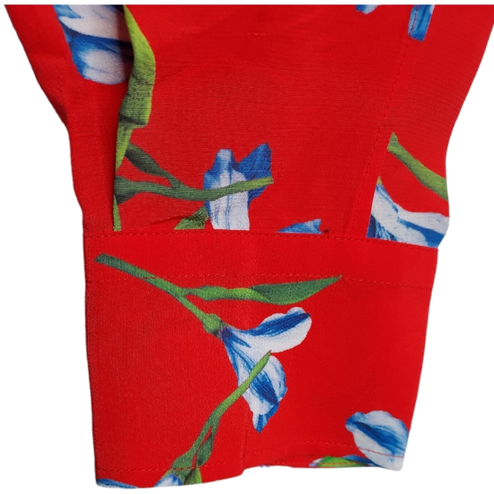 rag & bone Red Floral Blouse NWT size Medium Super soft shirt. Originally $395 - Picture 6 of 12